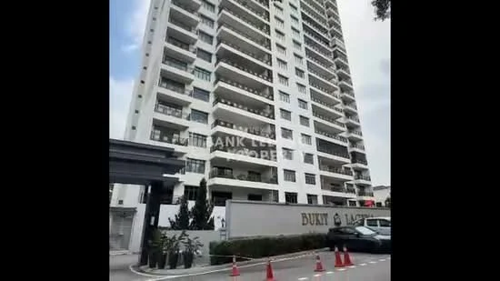 Exterior type: high-rise condominium; features: white painted facade, glass balcony railings, recessed balconies, multiple storeys, landscaped entrance, parking area visible, security barriers, modern architectural design; style: modern.