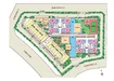 Floor plan: features: open-plan layout, multiple residential blocks, landscaped gardens, swimming pool area, children's playground, parking area, walking paths, recreational facilities.