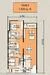 Floor plan: 3-bedroom 2-bathroom unit; features: open-plan kitchen-dining-living, master bedroom with ensuite bathroom, balcony off living room, utility room, laundry area, central foyer, 2 car porch, 1,200 sqft built-up.