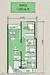 Floor plan: 3-bedroom 2-bathroom unit; features: open-plan kitchen-dining-living, master bedroom with ensuite bathroom, bedroom 2 with shared bathroom, utility room, balcony off living room, central foyer, 2 car porch, 1,250 sqft built-up.