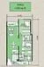Floor plan: 3-bedroom 2-bathroom unit; features: open-plan kitchen-dining-living, master bedroom with ensuite bathroom, bedroom 2 with shared bathroom, utility room, balcony off living room, private yard, central foyer, 1 car porch.
