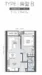 Floor plan: 2-bedroom 1-bathroom unit; features: open-plan kitchen-dining-living, master bedroom with ensuite bathroom, bedroom 2 with shared bathroom, balcony off living room, utility room, laundry area, central foyer.