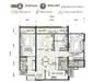 Floor plan: 2-bedroom 2-bathroom unit; features: open-plan kitchen-dining-living, master bedroom with ensuite bathroom, bedroom 2 with shared bathroom, balcony off living room, utility room, laundry area, central foyer, 2 car porch.