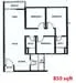 Floor plan: 3-bedroom 2-bathroom unit; features: open-plan kitchen-dining-living, master bedroom with ensuite bathroom, bedroom 2 with shared bathroom, utility room, central foyer, 1 car porch, balcony off living room, laundry area.