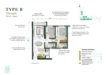Floor plan: 2-bedroom 2-bathroom unit; features: open-plan kitchen-dining-living, master bedroom with ensuite bathroom, bedroom 2 with shared bathroom, balcony off living room, utility room, laundry area, central foyer, 1 car porch.