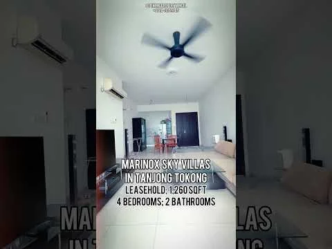 Living features: light grey walls, white ceiling, 5-blade ceiling fan, wall-mounted split AC, large windows with sheer curtains, 3-seater beige fabric sofa, wooden coffee table, TV console, dining table with chairs, area rug, decorative wall art; style: modern.