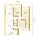 Floor plan: 2-bedroom 1-bathroom unit; features: open-plan kitchen-dining-living, master bedroom with ensuite bathroom, all bedrooms with windows, utility room, central foyer, 1 car porch.