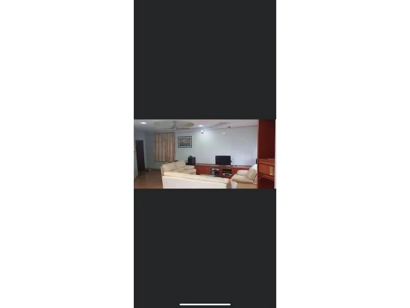Living features: cream leather sofa, 3-seater sofa, coffee table, TV console, wall-mounted TV, ceiling fan, recessed downlights, wooden flooring, decorative wall art, curtains, built-in cabinetry; style: modern.