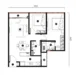Floor plan: 2-bedroom 1-bathroom unit; features: open-plan kitchen-dining-living, master bedroom with ensuite bathroom, bedroom 2 with shared bathroom, utility room, central foyer, balcony off living room, 1 car porch.