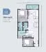 Floor plan: 2-bedroom 2-bathroom unit; features: open-plan kitchen-dining-living, master bedroom with ensuite bathroom, bedroom 2 with shared bathroom, balcony off living room, utility room, laundry area, central foyer, 1 car porch.