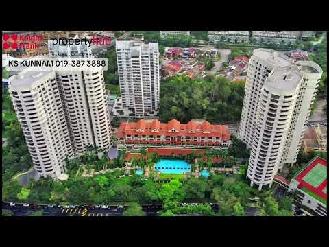 Exterior type: high-rise condominium; features: multiple high-rise buildings, swimming pool, landscaped garden, paved walkways, parking area, tropical landscaping, balconies on buildings, manicured lawns; style: modern.