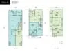Floor plan: 3-bedroom 2-bathroom unit; features: open-plan kitchen-dining-living, master bedroom with ensuite bathroom, balcony off living room, utility room, laundry area, central foyer, 2 car porch.