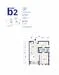 Floor plan: 2-bedroom 1-bathroom unit; features: open-plan kitchen-dining-living, master bedroom with ensuite bathroom, all bedrooms with windows, utility room, balcony off living room, central foyer.
