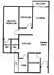 Floor plan: 2-bedroom 1-bathroom unit; features: open-plan kitchen-dining-living, master bedroom with ensuite bathroom, bedroom 2 with shared bathroom, utility room, central foyer.
