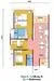 Floor plan: 3-bedroom 2-bathroom unit; features: open-plan kitchen-dining-living, master bedroom with ensuite bathroom, bedroom 2 with shared bathroom, utility room, balcony off living room, central foyer, 1 car porch, private terrace.