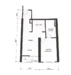 Floor plan: 1-bedroom 1-bathroom unit; features: open-plan kitchen-dining-living, master bedroom with ensuite bathroom, utility room, central foyer.