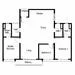 Floor plan: 3-bedroom 2-bathroom unit; features: open-plan kitchen-dining-living, master bedroom with ensuite bathroom, bedroom 2 with shared bathroom, utility room, laundry area, central foyer, balcony off living room, 2 car porch.