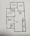 Floor plan: 2-bedroom 1-bathroom unit; features: open-plan kitchen-dining-living, master bedroom with ensuite bathroom, bedroom 2 with shared bathroom, utility room, central foyer, 1 car porch.