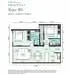 Floor plan: 3-bedroom 2-bathroom unit; features: open-plan kitchen-dining-living, master bedroom with ensuite bathroom, balcony off living room, utility room, laundry area, central foyer, 2 car porch, 1,250 sqft built-up.