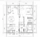 Floor plan: 3-bedroom 2-bathroom unit; features: open-plan kitchen-dining-living, master bedroom with ensuite bathroom, bedroom 2 with shared bathroom, utility room, laundry area, balcony off living room, central foyer, 1 car porch.
