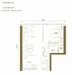 Floor plan: 2-bedroom 2-bathroom unit; features: open-plan kitchen-dining-living, master bedroom with ensuite bathroom, bedroom 2 with shared bathroom, balcony off living room, utility room, laundry area, central foyer, 1 car porch.