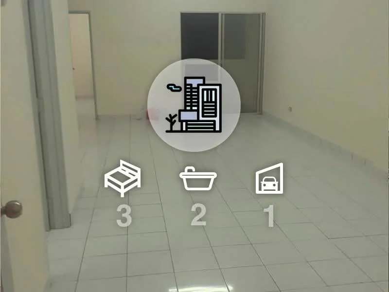 Room features: white painted walls, glossy white tile flooring, sliding glass door, doorway leading to another room, empty space, neutral color scheme, no visible furniture, ceiling lights; style: modern.