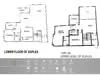 Floor plan: 5-bedroom 4-bathroom unit; features: open-plan kitchen-dining-living, master bedroom with ensuite bathroom, balcony off living room, utility room, laundry area, 2 car porch, central foyer, study or 6th bedroom, private yard, multiple bedrooms with windows, shared bathroom for bedrooms, spacious living area.