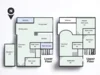Floor plan: 4-bedroom 3-bathroom unit; features: open-plan kitchen-dining-living, master bedroom with ensuite bathroom, bedroom 2 with shared bathroom, utility room, balcony off living room, private terrace, laundry area, 2 car porch.