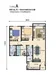 Floor plan: 2-bedroom 2-bathroom unit; features: open-plan kitchen-dining-living, master bedroom with ensuite bathroom, bedroom 2 with shared bathroom, balcony off living room, utility room, laundry area, central foyer.
