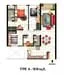 Floor plan: 3-bedroom 2-bathroom unit; features: open-plan kitchen-dining-living, master bedroom with ensuite bathroom, balcony off living room, utility room, central foyer, 2 car porch, all bedrooms with windows, study or 4th bedroom, private terrace, laundry area.