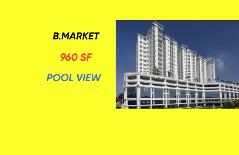 Exterior type: high-rise condominium; features: white painted facade, glass curtain wall, recessed balconies, multiple storeys, pool view, landscaped area at base, parking area visible, modern architectural design; style: modern.