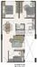 Floor plan: 2-bedroom 2-bathroom unit; features: open-plan kitchen-dining-living, master bedroom with ensuite bathroom, bedroom 2 with shared bathroom, balcony off living room, utility room, laundry area, central foyer, 1 car porch.