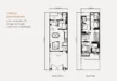 Floor plan: 3-bedroom 2-bathroom unit; features: open-plan kitchen-dining-living, master bedroom with ensuite bathroom, balcony off living room, utility room, laundry area, 2 car porch, central foyer, all bedrooms with windows, private terrace, store room, straight corridor.