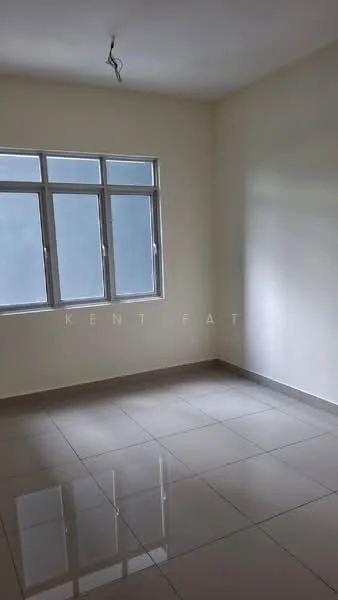 Room features: white painted walls, glossy ceramic tile flooring, 3 large windows, neutral ceiling, no visible fixtures or furniture; style: modern.
