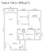 Floor plan: 3-bedroom 2-bathroom unit; features: open-plan kitchen-dining-living, master bedroom with ensuite bathroom, bedroom 2 with shared bathroom, utility room, balcony off living room, central foyer, 1 car porch.