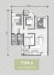Floor plan: 2-bedroom 2-bathroom unit; features: open-plan kitchen-dining-living, master bedroom with ensuite bathroom, bedroom 2 with shared bathroom, utility room, balcony off living room, central foyer, 1 car porch.