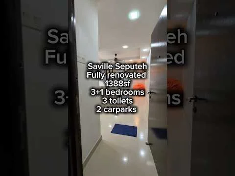 Room features: white painted walls, glossy tile flooring, recessed ceiling lights, blue doormat, two wooden doors, hallway, neutral color scheme; style: modern.
