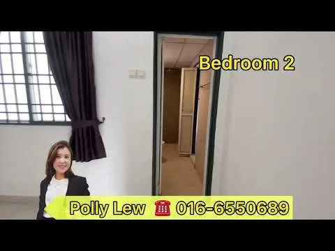 Room features: white painted walls, dark curtains, doorway leading to bathroom, tile flooring, ceiling lights, window with grid pattern.