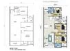 Floor plan: 3-bedroom 2-bathroom unit; features: open-plan kitchen-dining-living, master bedroom with ensuite bathroom, bedroom 2 with shared bathroom, utility room, central foyer, balcony off living room, 1 car porch.