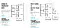 Floor plan: 3-bedroom 2-bathroom unit; features: open-plan kitchen-dining-living, master bedroom with ensuite bathroom, bedroom 2 with shared bathroom, utility room, central foyer, balcony off living room, 1 car porch.