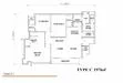 Floor plan: 3-bedroom 2-bathroom unit; features: open-plan kitchen-dining-living, master bedroom with ensuite bathroom, all bedrooms with windows, utility room, balcony off living room, central foyer, 1 car porch.