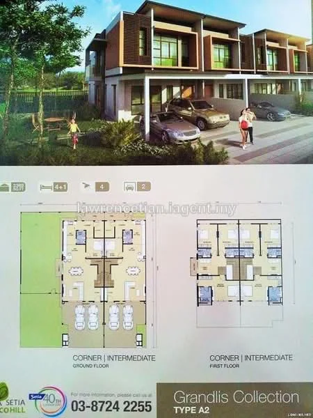 Floor plan: 4-bedroom 3-bathroom unit; features: open-plan kitchen-dining-living, master bedroom with ensuite bathroom, balcony off master, utility room, 2 car porch, central foyer, all bedrooms with windows, private yard, wet kitchen, store room, laundry area, straight corridor.