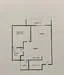 Floor plan: 2-bedroom 1-bathroom unit; features: open-plan kitchen-dining-living, master bedroom with ensuite bathroom, bedroom 2 with shared bathroom, utility room, balcony off living room, central foyer.