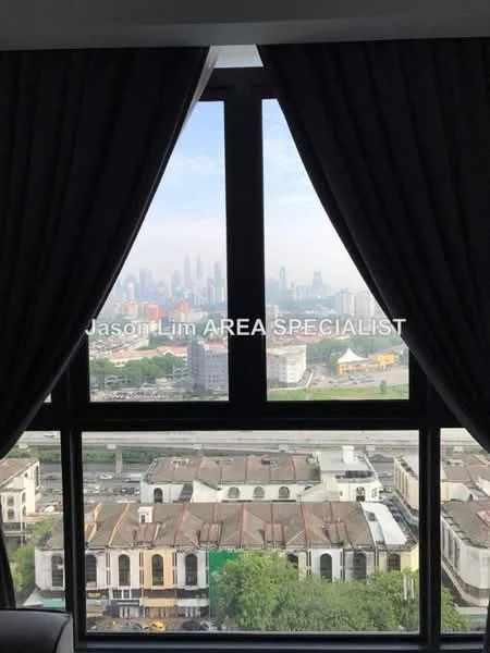 Room features: floor-to-ceiling windows, blackout curtains, city view; view: city.