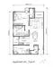 Floor plan: 2-bedroom 2-bathroom unit; features: open-plan kitchen-dining-living, master bedroom with ensuite bathroom, bedroom 2 with shared bathroom, utility room, balcony off living room, central foyer, 1 car porch, laundry area.