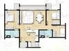 Floor plan: 2-bedroom 2-bathroom unit; features: open-plan kitchen-dining-living, master bedroom with ensuite bathroom, balcony off living room, utility room, central foyer, 2 car porch.