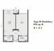 Floor plan: 3-bedroom 2-bathroom unit; features: open-plan kitchen-dining-living, master bedroom with ensuite bathroom, bedroom 2 with shared bathroom, utility room, balcony off living room, central foyer, 2 car porch, 1,050 sqft built-up.