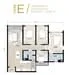 Floor plan: 3-bedroom 2-bathroom unit; features: open-plan kitchen-dining-living, master bedroom with ensuite bathroom, bedroom 2 with shared bathroom, utility room, balcony off living room, central foyer, 2 car porch, 1,250 sqft built-up.