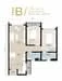 Floor plan: 2-bedroom 2-bathroom unit; features: open-plan kitchen-dining-living, master bedroom with ensuite bathroom, bedroom 2 with shared bathroom, balcony off living room, utility room, laundry area, central foyer.