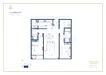 Floor plan: 2-bedroom 2-bathroom unit; features: open-plan kitchen-dining-living, master bedroom with ensuite bathroom, bedroom 2 with shared bathroom, utility room, balcony off living room, central foyer, 1 car porch.